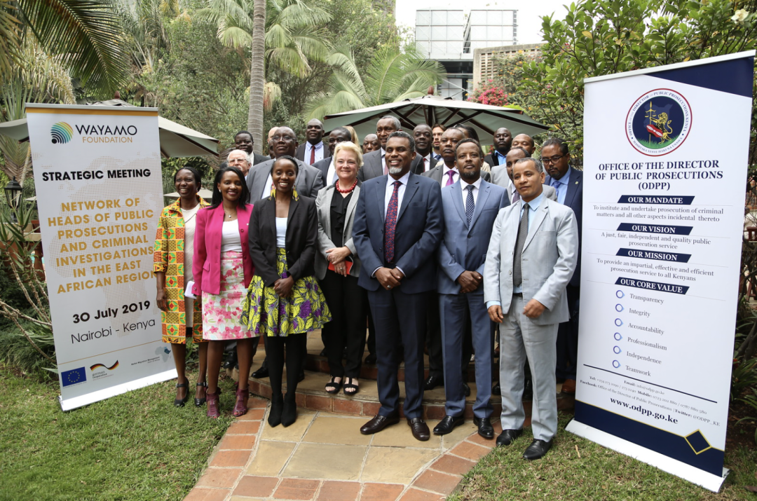 On Tuesday, 30 July 2019, the Directors of Public Prosecutions (DPPs), Directors of Criminal Investigation (DCIs) and Deputy Attorneys–General of Kenya, Rwanda, Uganda, Tanzania, South Sudan, Djibouti, Somalia and Ethiopia gathered for a network meeting organised by the Wayamo Foundation. See the full album